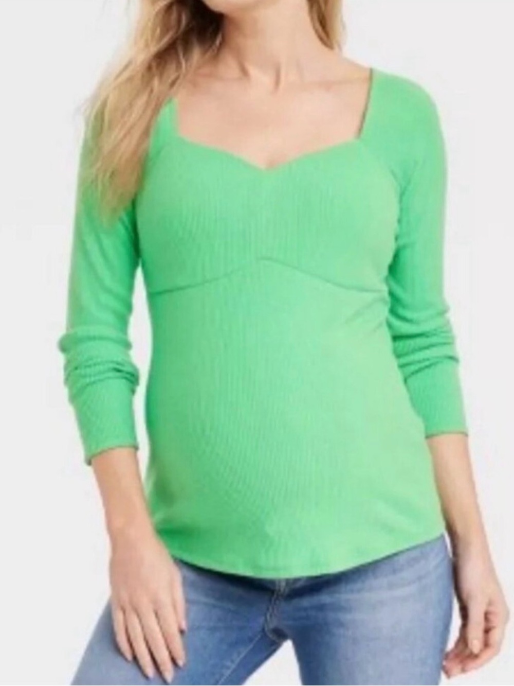 Green maternity shirt